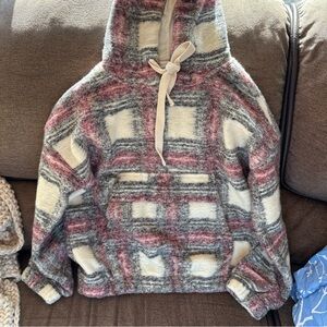 Forever 21 Jacket Womens Small Red Plaid Hooded Bomber Lined Hoodie  Y2K